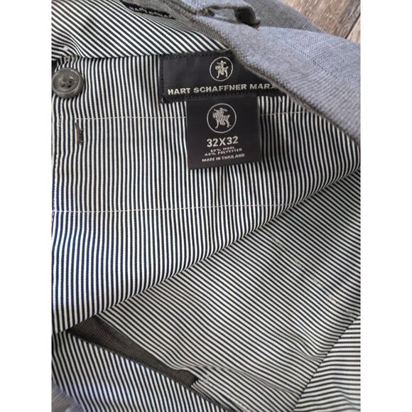 Hart Schaffner Marx Straight fit Pants Mens Wool Pleated Front 32/32 Gray - Picture 6 of 8